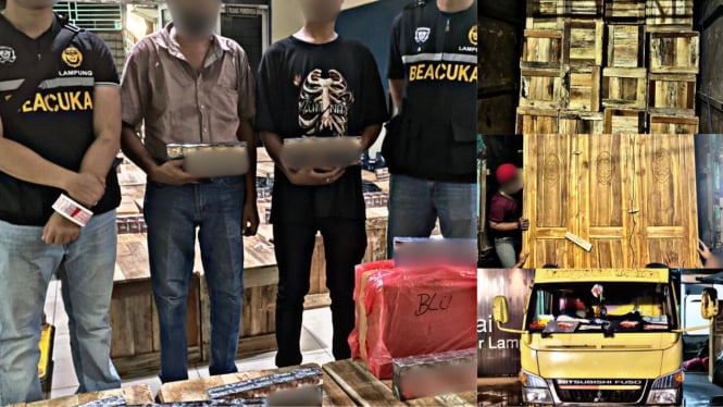 Kolase foto pelaku dan barang bukti