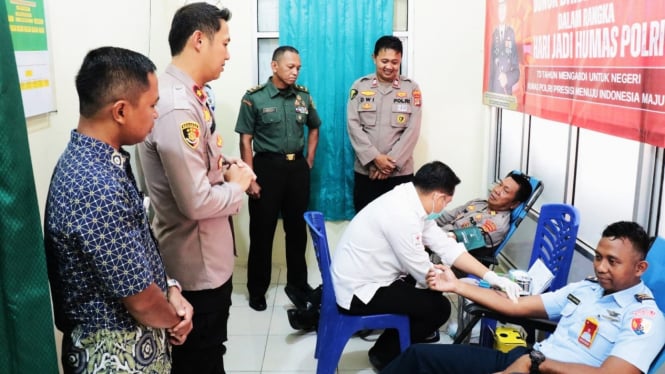 Polres Tulang Bawang Gelar Donor Darah