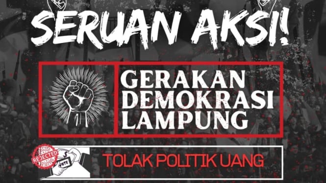 Seruan aksi tolak politik uang.