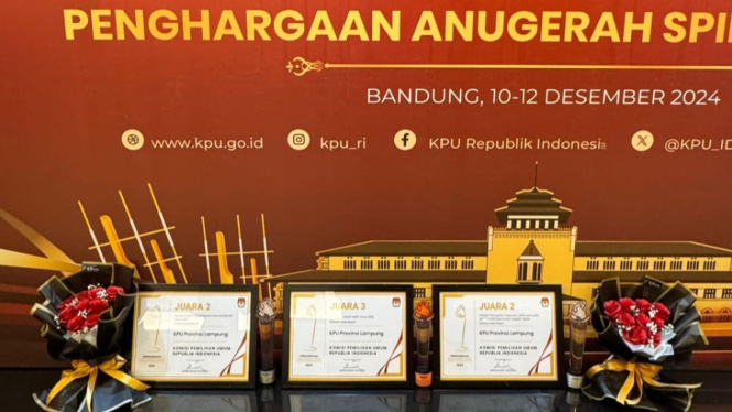 KPU Lampung raih 3 penghargaan tingkat nasional.