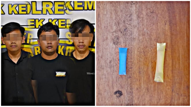 Kolase foto pelaku dan barang bukti