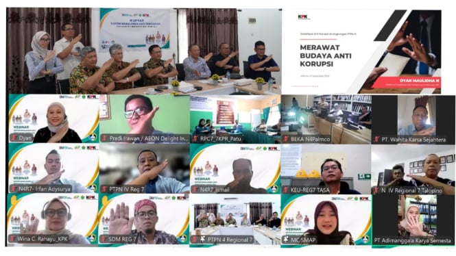 Webinar PTPN IV Regional 7 bersama KPK RI