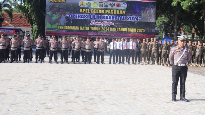 Polres Lampung Selatan menggelar operasi lilin krakatau 2024.