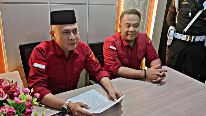 Konferensi pers di Kejati Lampung