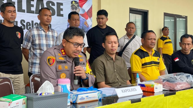 Polres Lampung Selatan saat menggelar press realease.