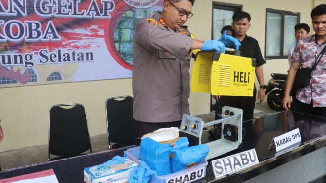 Polisi sita sabu disembunyikan dalam mesin las.