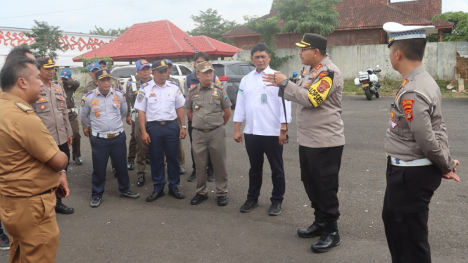 Kapolres Lampung Selatan mengecek lapangan expo.