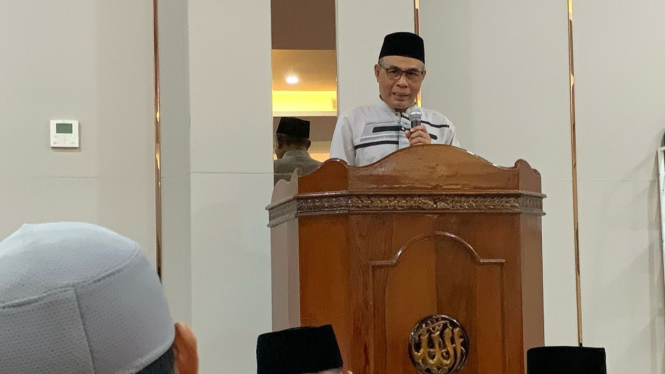 KH Basyaruddin saat di Masjid Raya Al Bakrie Lampung.