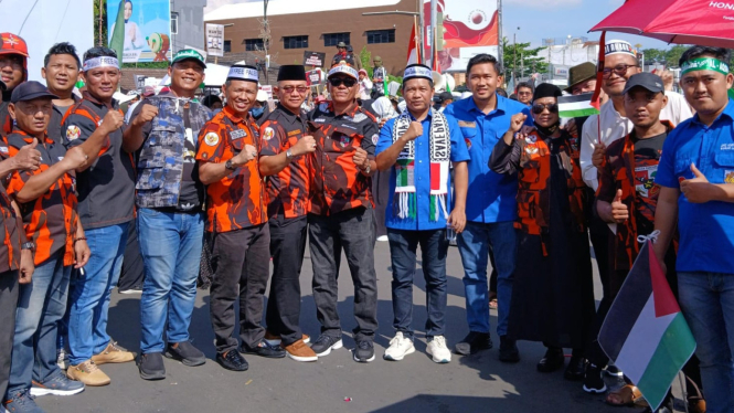 KNPI Lampung ikut aksi damai bela Palestina jilid III.
