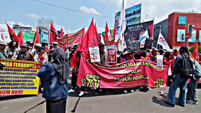 Aksi damai hari buruh di Bandar Lampung