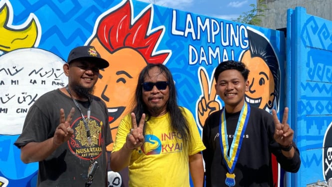 Mural "Lampung Damai" Hiasi Kota Bandar Lampung.