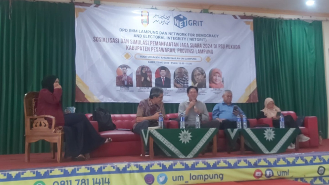 Diskusi bertajuk "JagaSuara2024 Goes to Pesawaran".