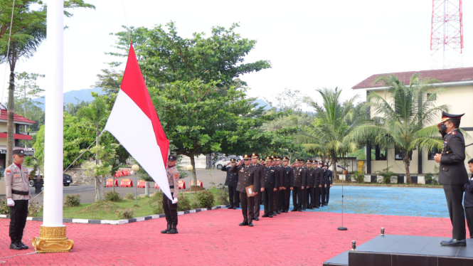 Polres Pesawaran gelar upacara peringatan hari lahir Pancasila.