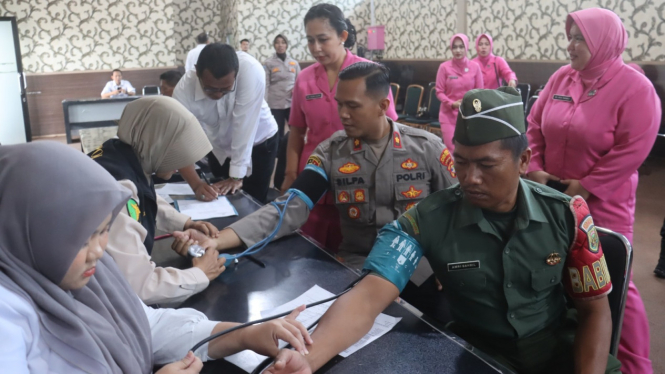 Polres Lampung Selatan gelar donor darah.