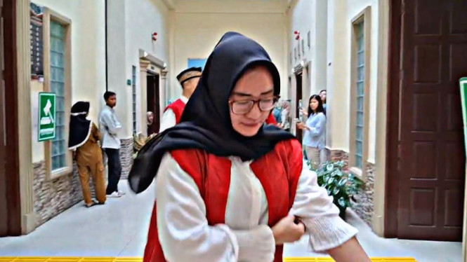 Terdakwa Ayu Rismanita usai menjalani sidang putusan