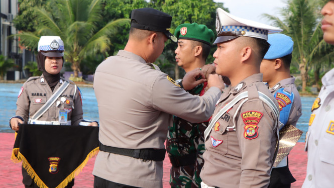 Polres Pesawaran gelar apel Operasi Patuh Krakatau 2025.