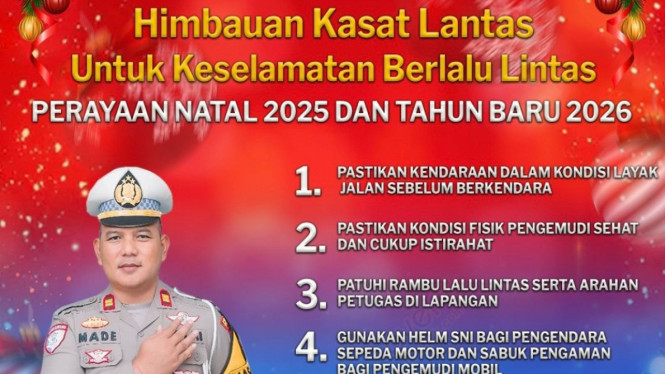 Imbau keselamatan berlalu lintas jelang Nataru 2025/2026.