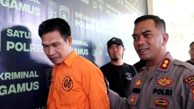 Polres Tanggamus tahan Kakon Atar Lebar korupsi dana desa 1 miliar.