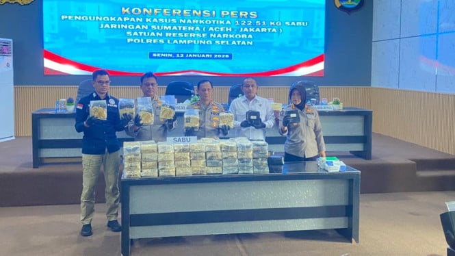 Polisi gagalkan pengiriman 122,5 Kg Sabu di Pelabuhan Bakauheni.