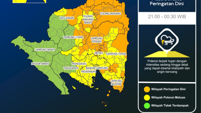 Peringatan dini cuaca Lampung.