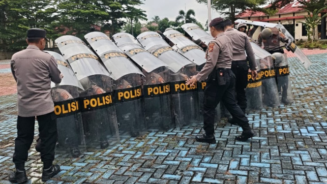 Samapta Polres Pesawaran gelar latihan dalmas intensif.