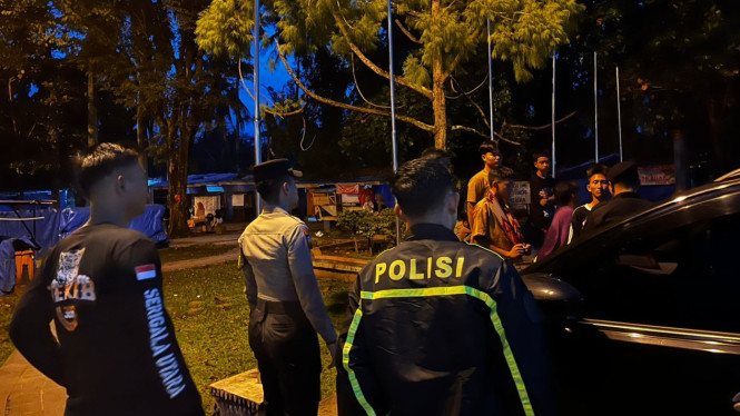 Polda Lampung sebar personel hingga menjelang sahur.