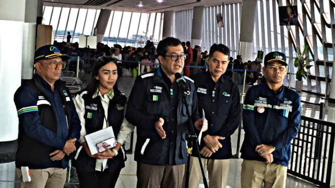 Sesi konferensi pers di Pelabuhan Eksekutif Bakauheni