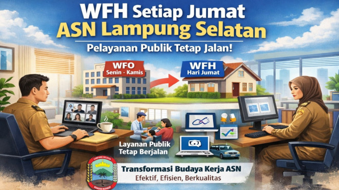 Pemkab Lampung Selatan Berlakukan WFH setiap hari Jumat.