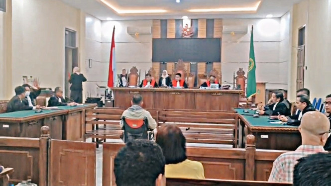 Suasana sidang putusan Thio Stefanus Sulistio