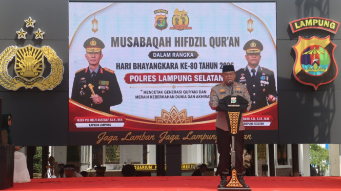 AKBP Toni Kasmiri buka lomba MHQ Polres Lampung Selatan.