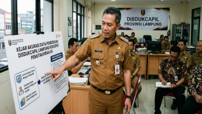 Disdukcapil Lampung gandeng Sekolah targetkan status kelulusan langsung tercatat otomatis di kartu keluarga.