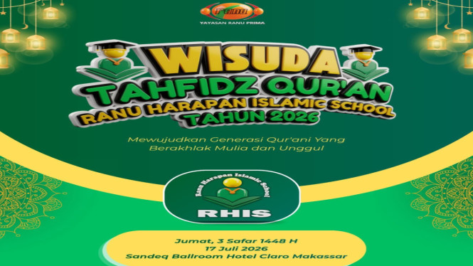 Yayasan Ranu Prima gratiskan biaya wisuda 176 Hafiz RHIS di Sandeq Ballroom.
