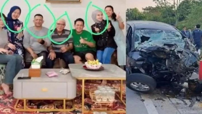Tragedi pulang liburan dari Jogja, 4 Sekeluarga asal Lahat tewas kecelakaan di Tol Terpeka KM 187.