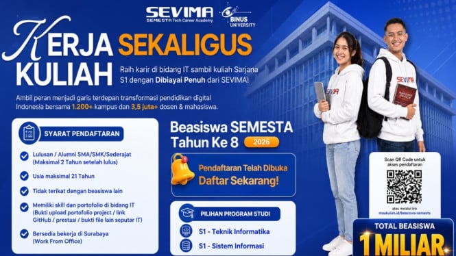 Kuliah Gratis S1 Binus dan Langsung Kerja di SEVIMA.