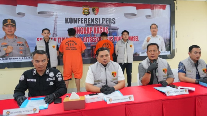 Polda Sumatera Selatan tangkap dua residivis pemalsu link registrasi Bhayangkara Run.