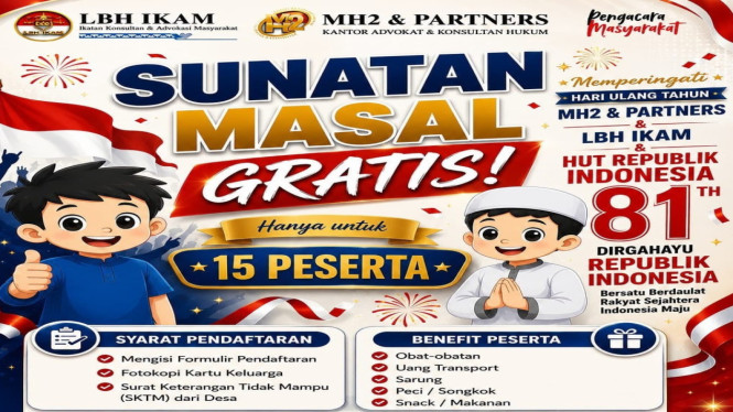LBH MH2 & Partner gelar khitan massal gratis di Kalianda.