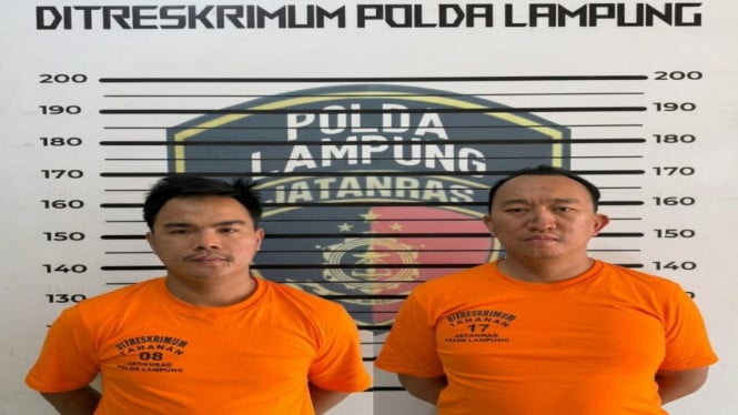 Tim Resmob Polda Lampung ringkus dua pelaku penganiayaan dan penembakan di Kafe Kedamaian.
