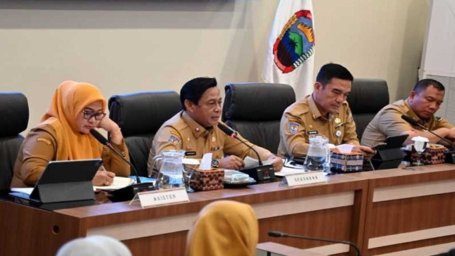 Rapat koordinasi di Aula Rajabasa, Kantor Bupati Lampung Selatan.