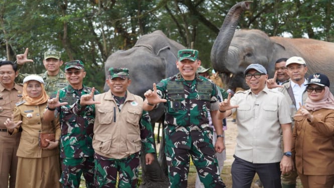 Gubernur Lampung dan Pangdam Tinjau Way Kambas, Pastikan Satwa Gajah Aman dari Kebakaran