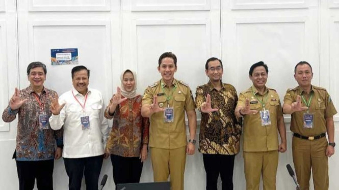 Bupati Lampung Selatan, Radityo Egi Pratama, memaparkan pembangunan daerah Tim Penilai Kementerian PPN/Bappenas di Jakarta, Selasa (1/9/2026).