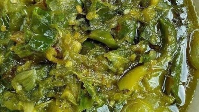 Ilustrasi sambal ijo khas padang