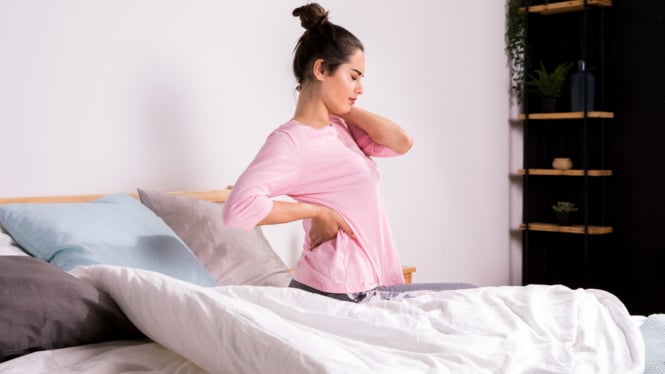 Ikustrasi Bangun Tidur badan Pegal dan Lesu