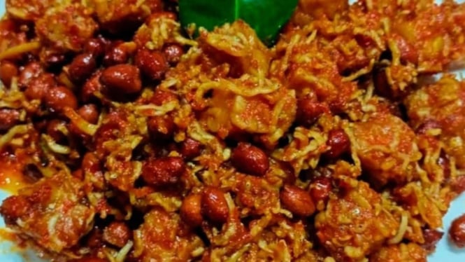Ilustrasi balado tempe teri kacang