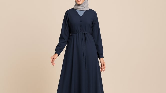 Ilustrasi gamis simple untuk kerja