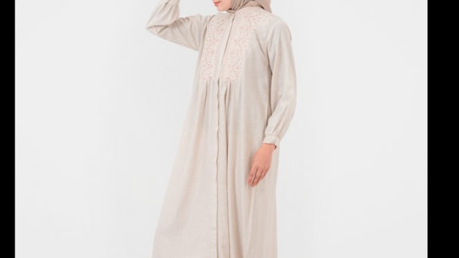 Ilustrasi gamis linen