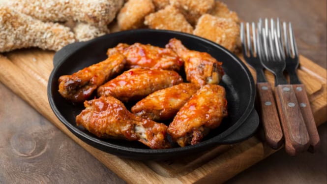 Ilustrasi Ayam Goreng Korea Saus Gochujang