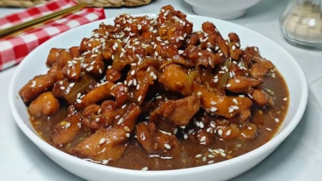Ilustrasi ayam teriyaki
