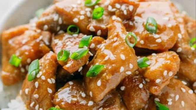 Ilustrasi ayam teriyaki