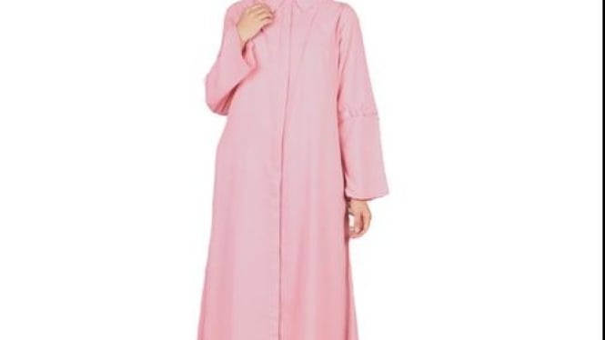 Ilustrasi gamis katun untuk pengajian earth tone