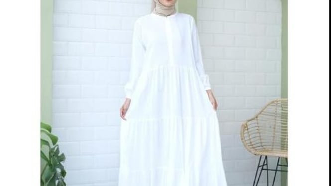 Ilustrasi gamis katun adem
